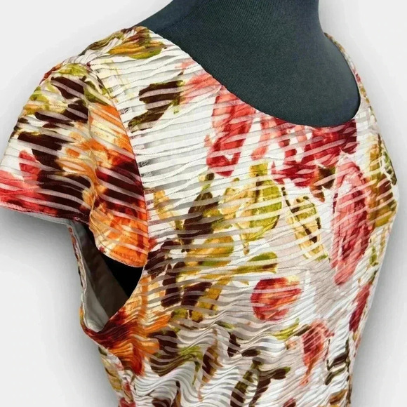 RONNI‎ NICOLE ladies floral multi-colour size 12 midi lined zippered dress - Picture 8 of 14
